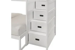 Kids Mor Furniture Sami Bunk Bed W/ Storage Steps In Espresso, Twin/Twin, Right Facing