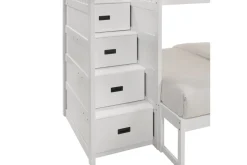 Kids Mor Furniture Sami Bunk Bed W/ Storage Steps In Espresso, Twin/Twin, Right Facing