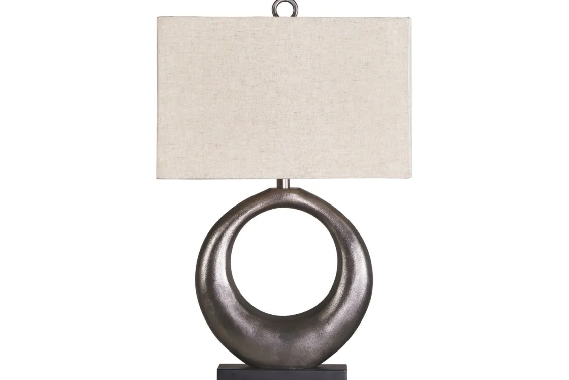 Mor Furniture Saria Metal Table Lamp In Antique Silver Finish