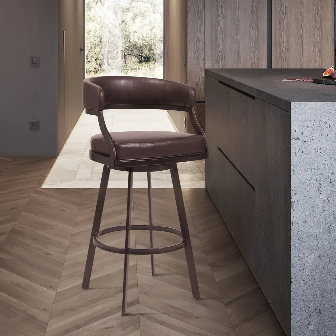 Mor Furniture Saturn Counter Height Swivel Stool In Ford Brown