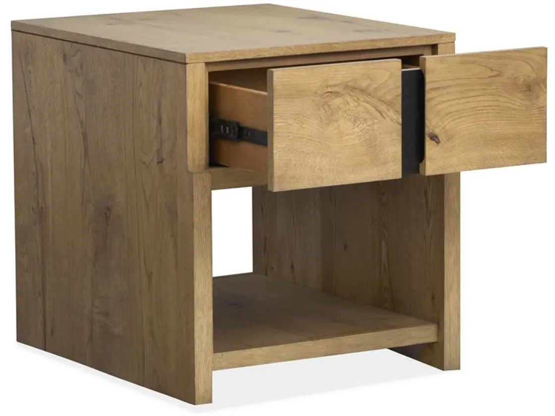 Mor Furniture Sawyer Rectangle End Table In Rustic Caramel