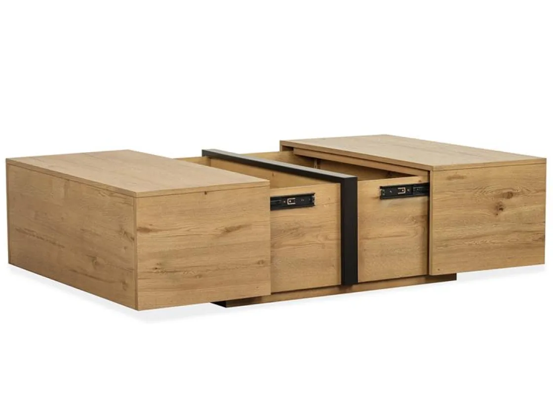 Mor Furniture Sawyer Square Coffee Table In Rustic Caramel