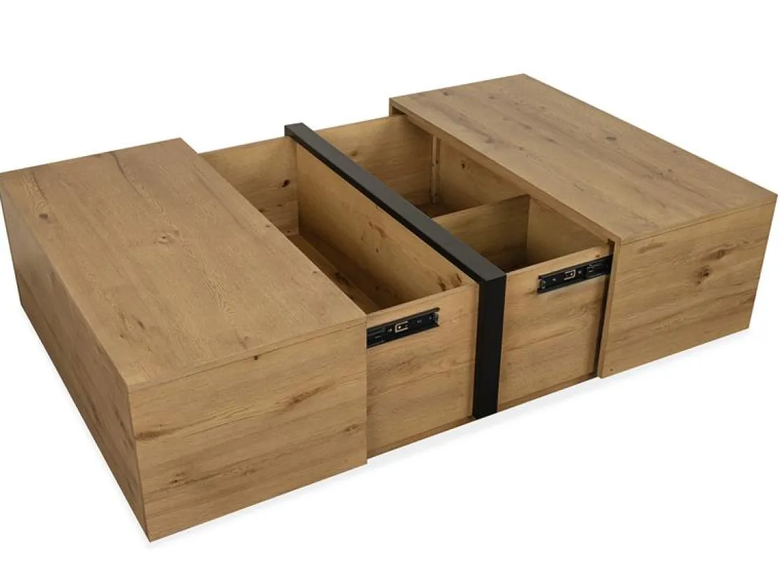 Mor Furniture Sawyer Square Coffee Table In Rustic Caramel