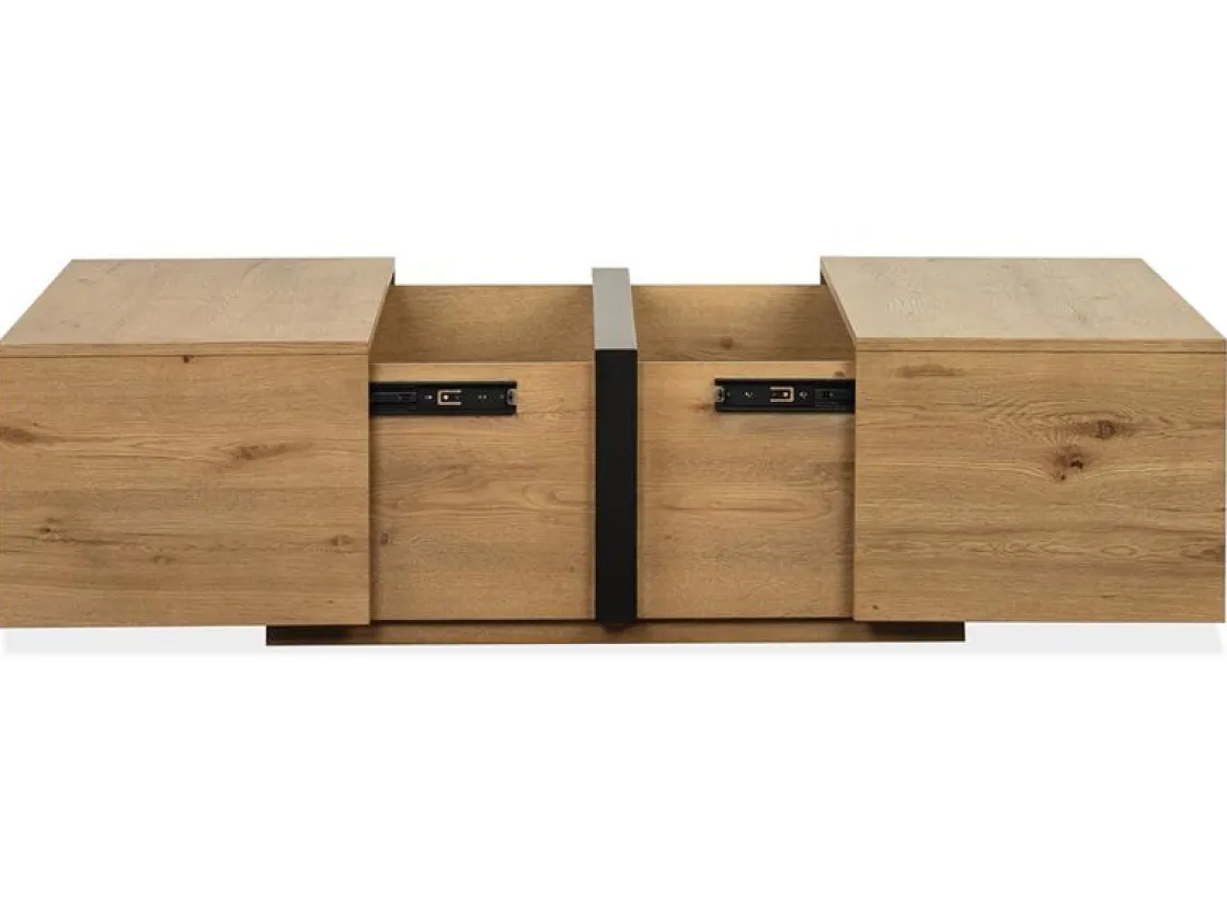 Mor Furniture Sawyer Square Coffee Table In Rustic Caramel