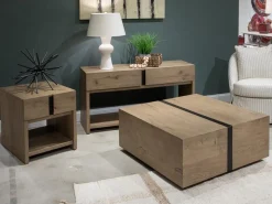 Mor Furniture Sawyer Square Coffee Table In Rustic Caramel