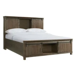 Mor Furniture Scott Storage Bed, Dresser, Mirror & Nightstand In Walnut, Queen