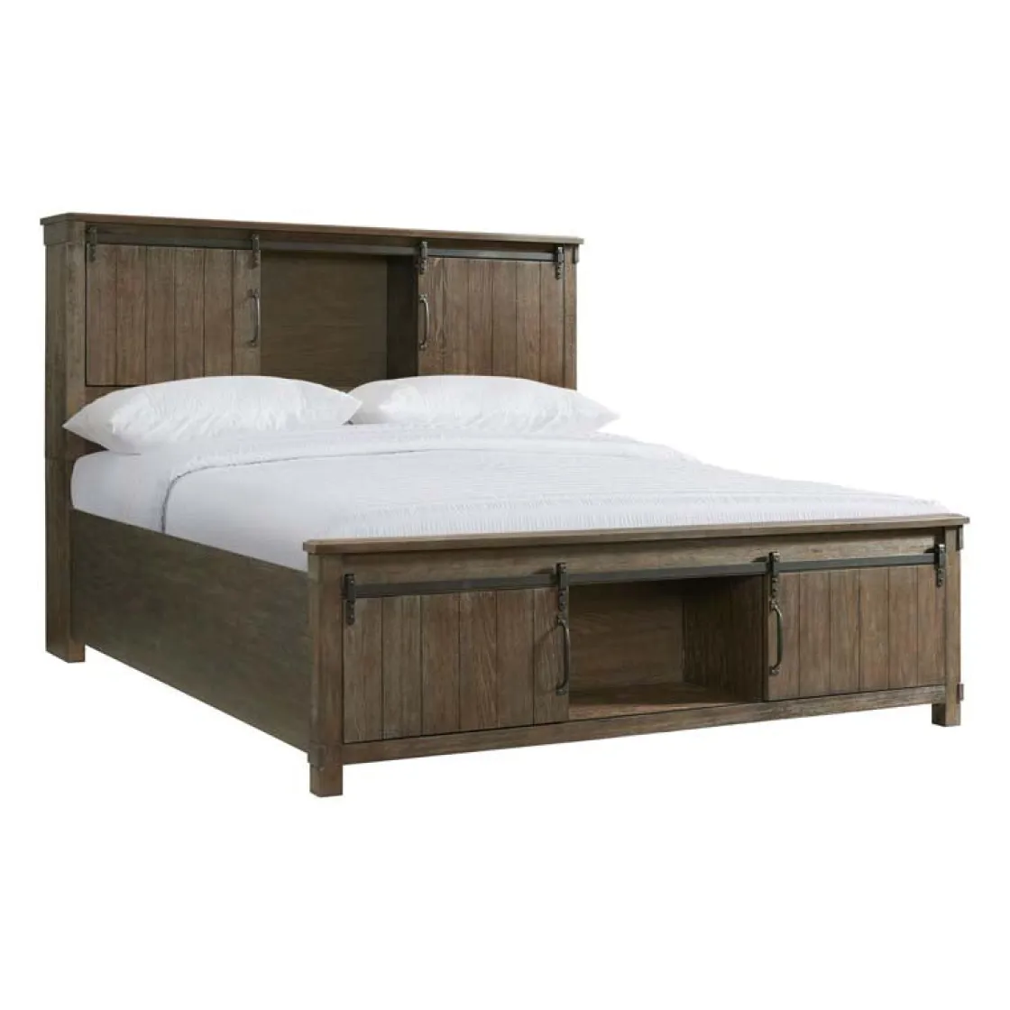 Mor Furniture Scott Storage Bed, Dresser, Mirror & Nightstand In Walnut, Queen