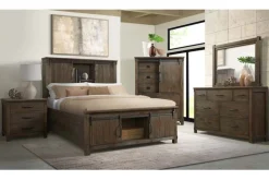 Mor Furniture Scott Storage Bed In Walnut, Queen