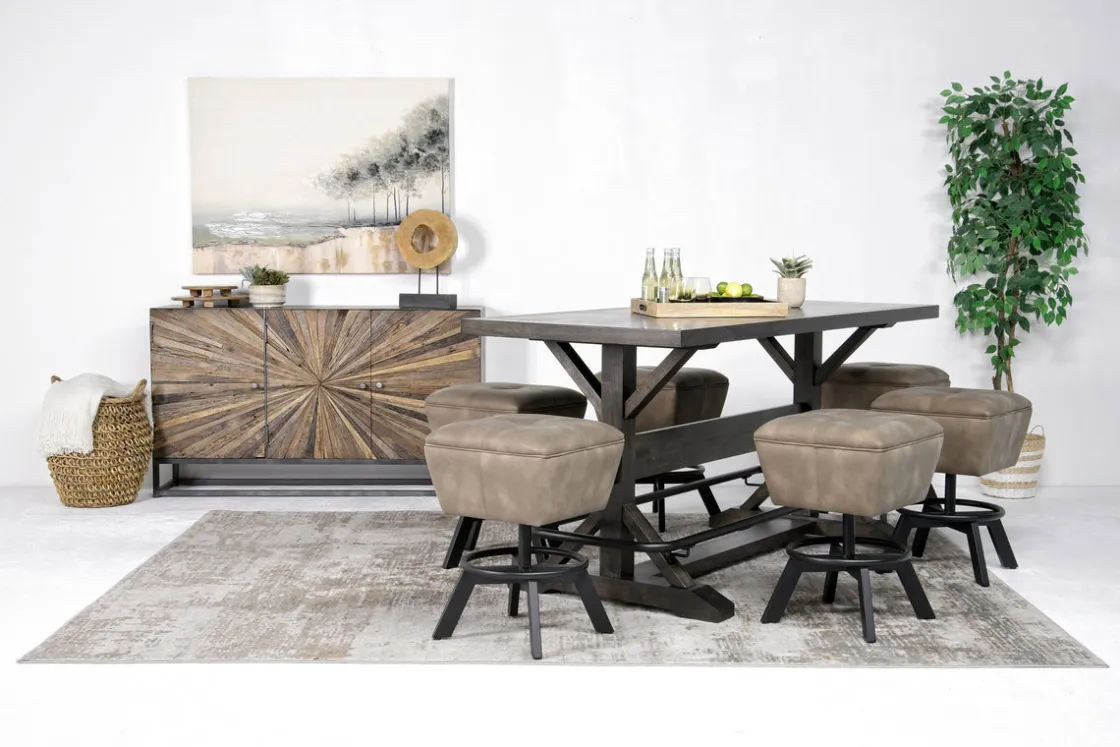 Mor Furniture Sequoia Counter Height Dining Table & 6 Stools In Espresso