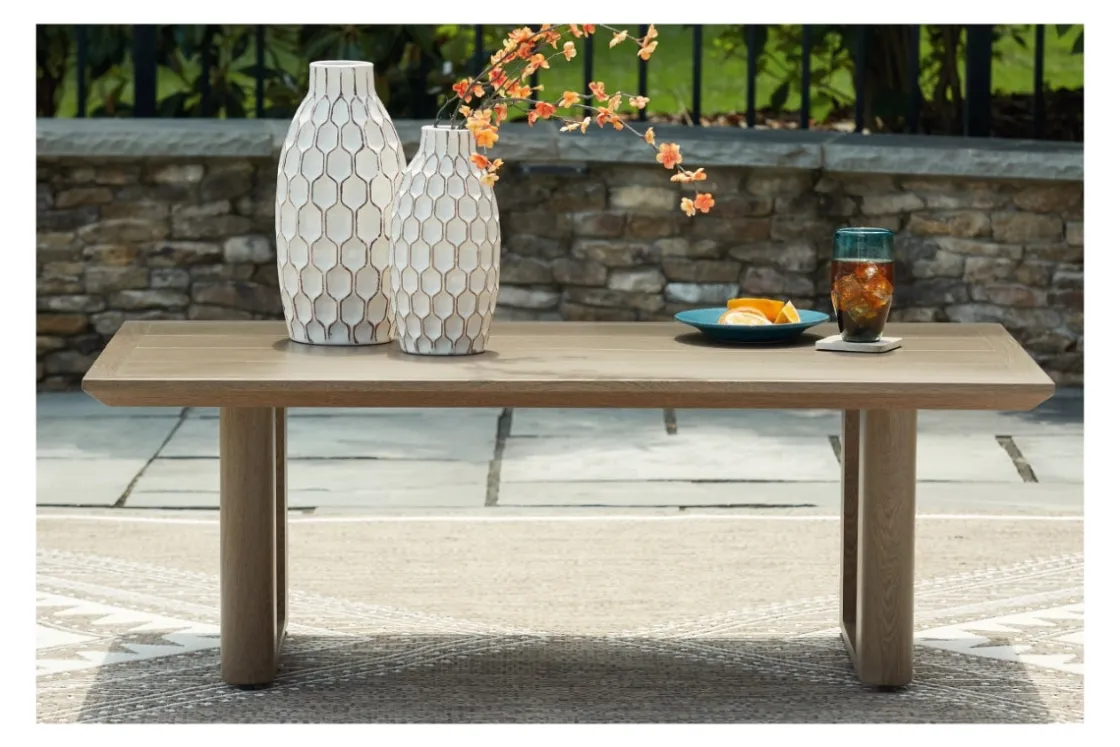 Mor Furniture Serene Bay Outdoor Coffee Table In Dark Brown