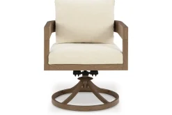 Mor Furniture Serene Bay Outdoor Dining Table & 4 Arm Chairs In Dark Brown