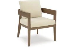 Mor Furniture Serene Bay Outdoor Dining Table & 6 Arm Chairs In Dark Brown