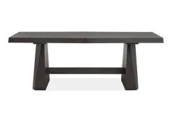 Mor Furniture Shelby Pedestal Dining Table, 4 Side Chairs & Bench In Dark Brown