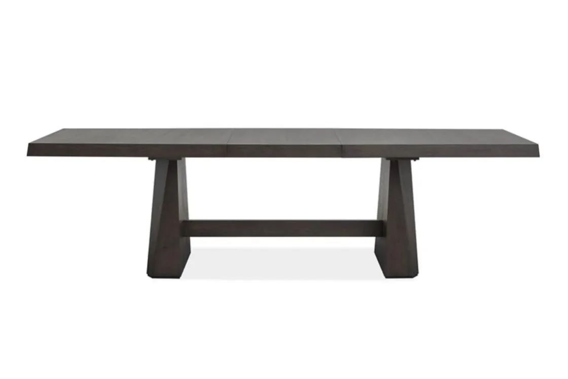 Mor Furniture Shelby Pedestal Dining Table, 4 Side Chairs & Bench In Dark Brown