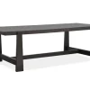 Mor Furniture Shelby Trestle Dining Table & 6 Wood Back Chairs In Coffee Bean