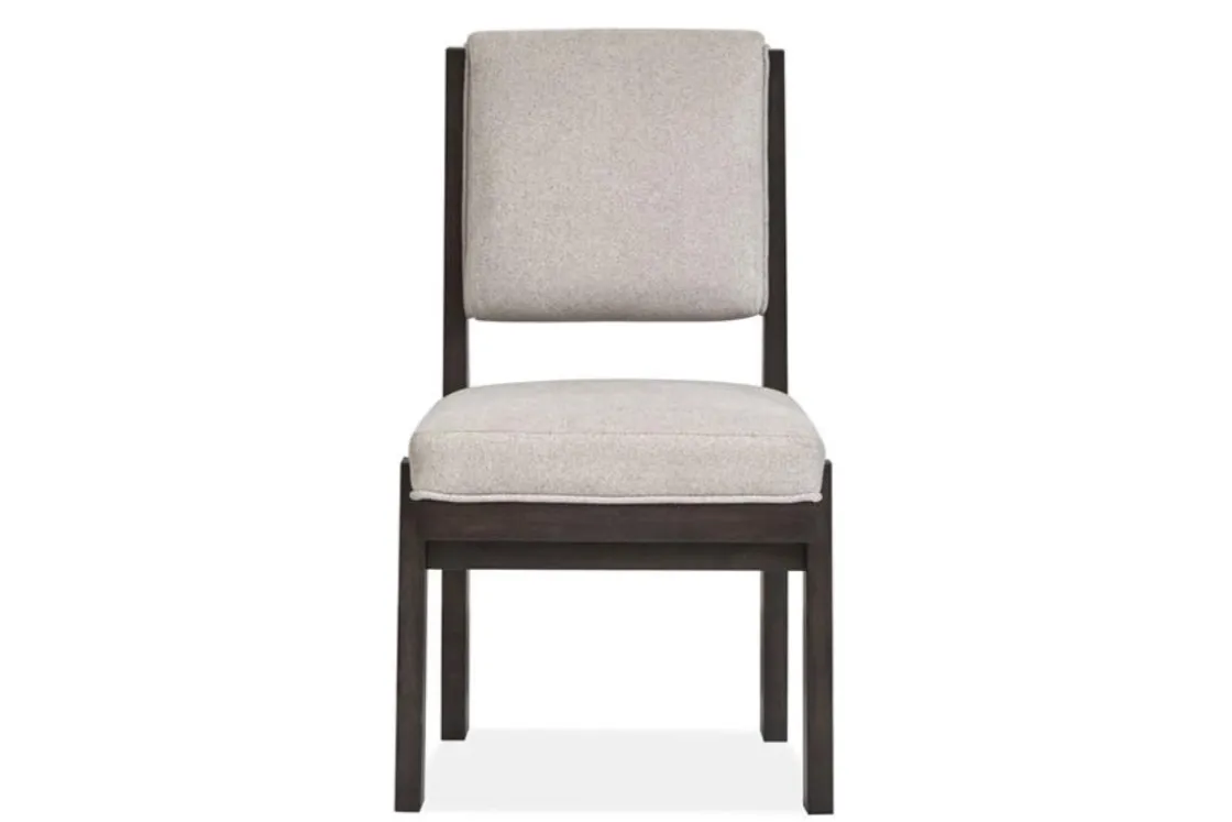Mor Furniture Shelby Trestle Dining Table & 6 Wood Back Chairs In Coffee Bean