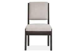 Mor Furniture Shelby Trestle Dining Table, 4 Wood Back Chairs & 2 Upholstered Chairs In Coffee Bean