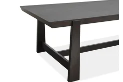 Mor Furniture Shelby Trestle Dining Table, 4 Wood Back Chairs & Bench In Coffee Bean