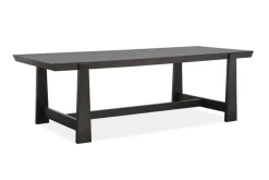 Mor Furniture Shelby Trestle Dining Table, 4 Wood Back Chairs & Bench In Coffee Bean