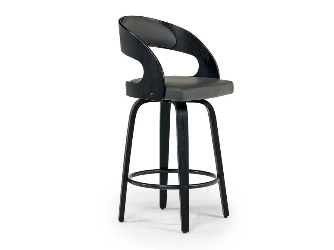 Mor Furniture Shelly Counter Height Swivel Stool In Black & Gray