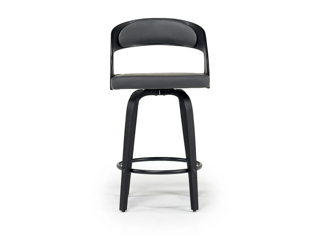 Mor Furniture Shelly Counter Height Swivel Stool In Black & Gray