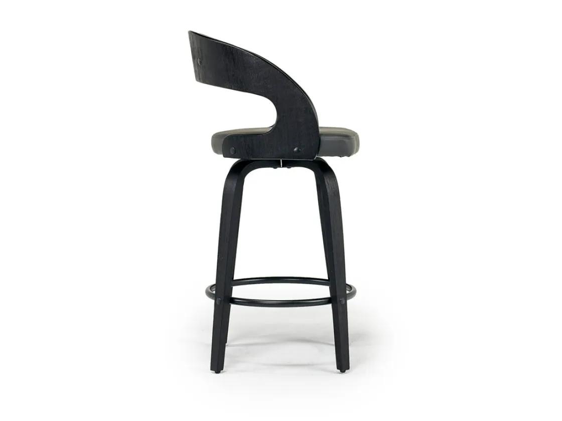 Mor Furniture Shelly Counter Height Swivel Stool In Black & Gray