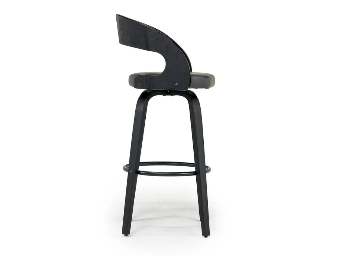 Mor Furniture Shelly Swivel Barstool In Black & Gray
