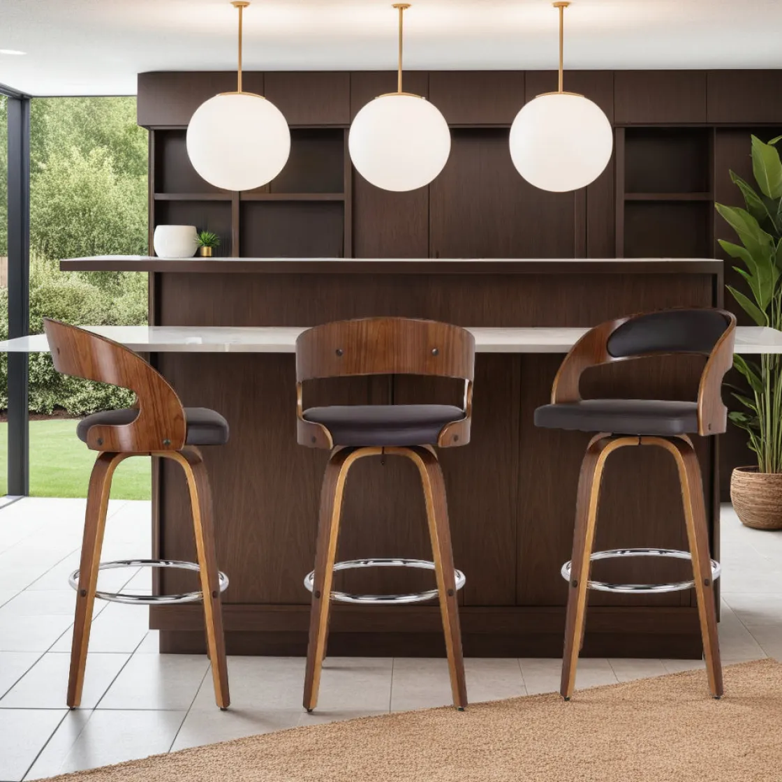 Mor Furniture Shelly Swivel Barstool In Black & Gray
