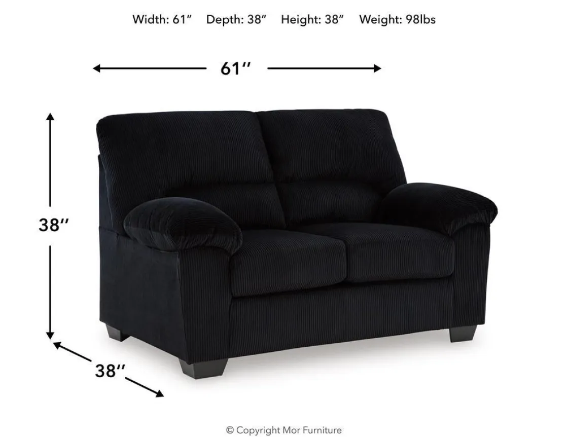 Mor Furniture Simple Joy Loveseat In Onyx
