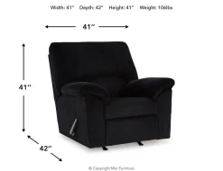 Mor Furniture Simple Joy Rocker Recliner In Onyx