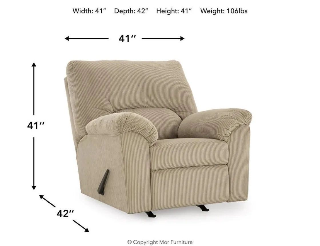 Mor Furniture Simple Joy Rocker Recliner In Onyx
