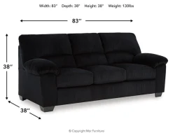 Mor Furniture Simple Joy Sofa In Onyx