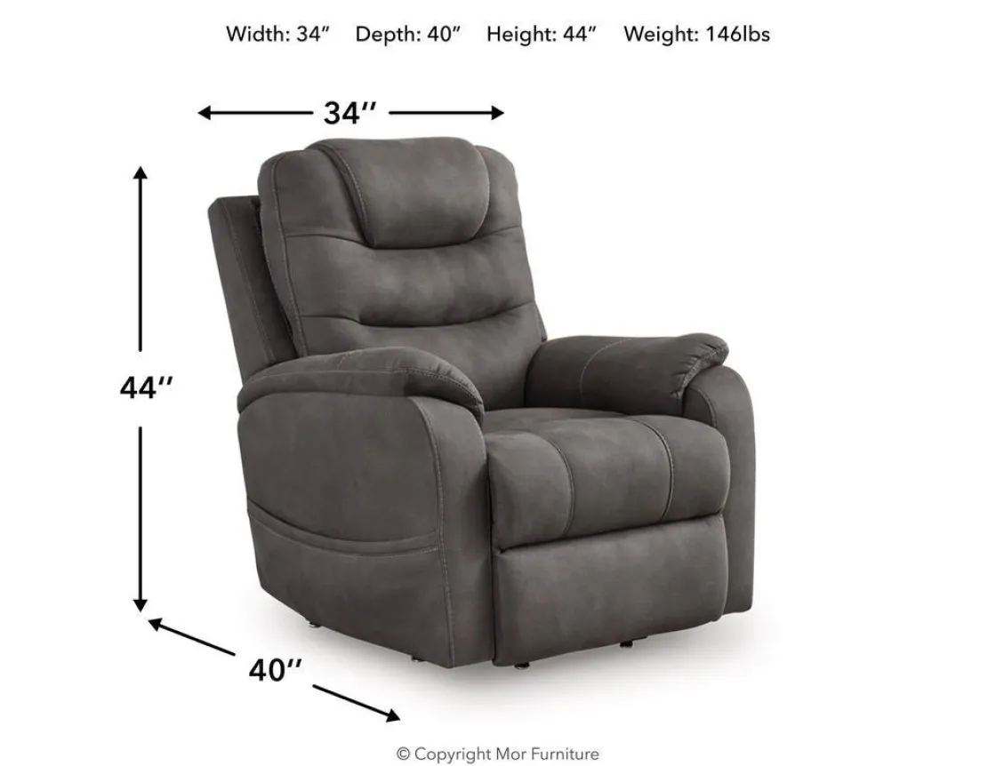 Mor Furniture Snowfield 2 Power Lift Chair In Gunmetal