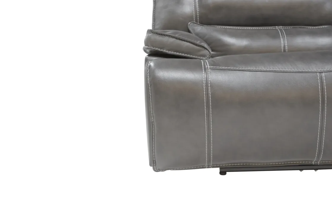 Mor Furniture Sofia 3 Piece 3 Power Sectional In Brown Leather