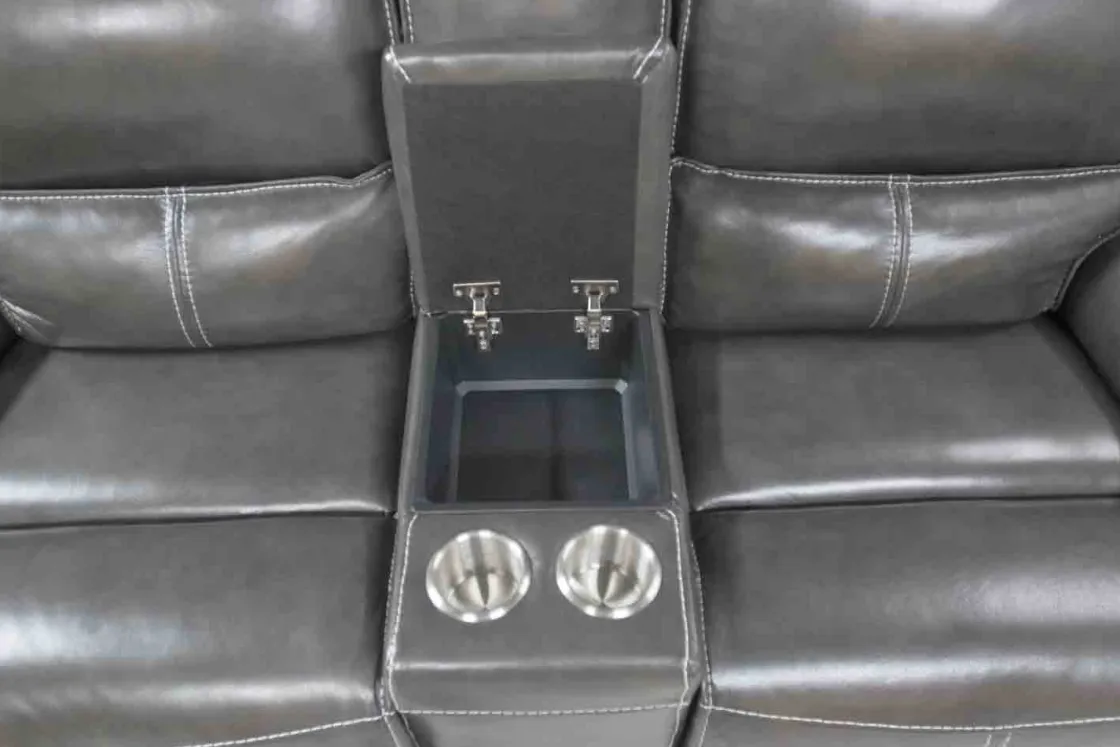 Mor Furniture Sofia 3 Piece 3 Power Sectional In Brown Leather