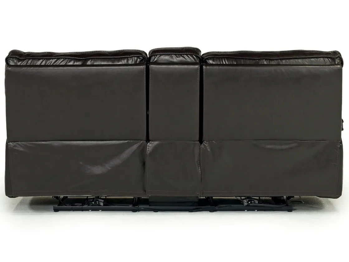 Mor Furniture Sofia 3 Power Console Loveseat In Brown Leather
