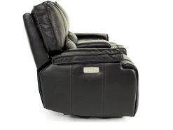 Mor Furniture Sofia 3 Power Console Loveseat In Brown Leather