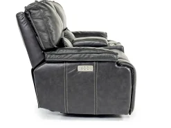 Mor Furniture Sofia 3 Power Console Loveseat In Brown Leather