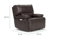 Mor Furniture Sofia 3 Power Recliner In Brown Leather