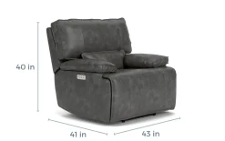 Mor Furniture Sofia 3 Power Recliner In Brown Leather