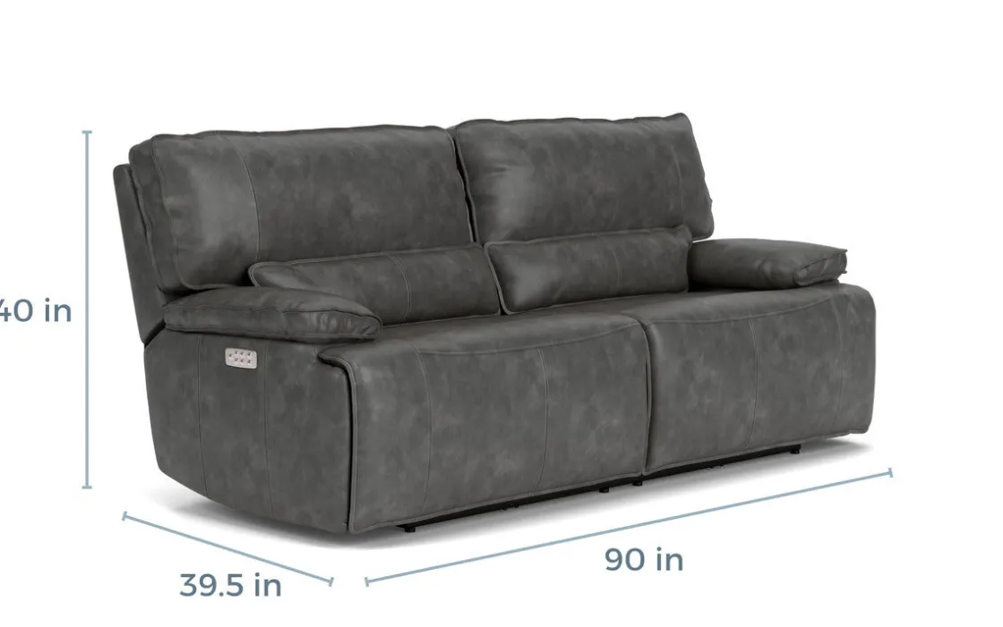 Mor Furniture Sofia 3 Power Sofa In Brown Leather