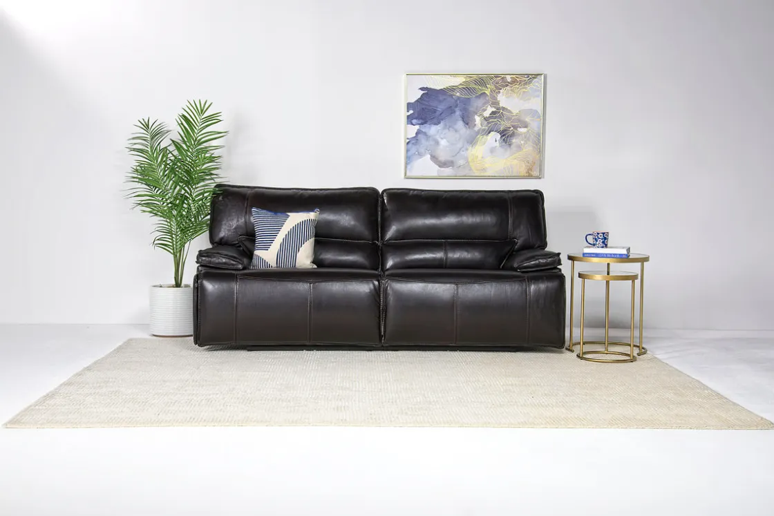 Mor Furniture Sofia 3 Power Sofa In Brown Leather