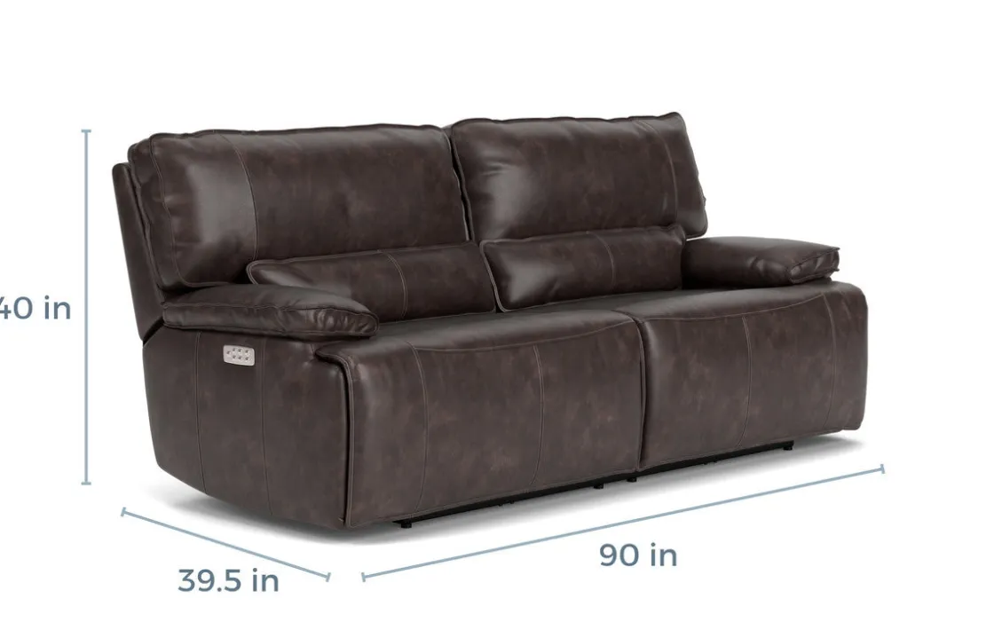 Mor Furniture Sofia 3 Power Sofa In Brown Leather