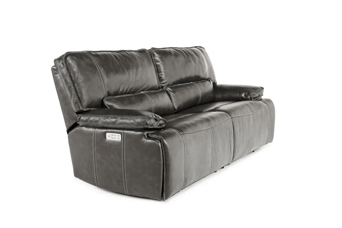 Mor Furniture Sofia 3 Power Sofa In Brown Leather