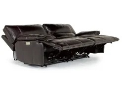 Mor Furniture Sofia 3 Power Sofa In Brown Leather