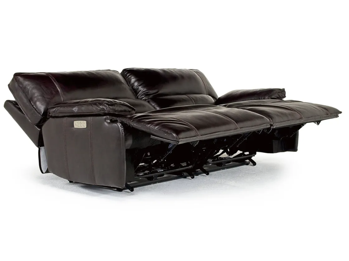 Mor Furniture Sofia 3 Power Sofa In Brown Leather