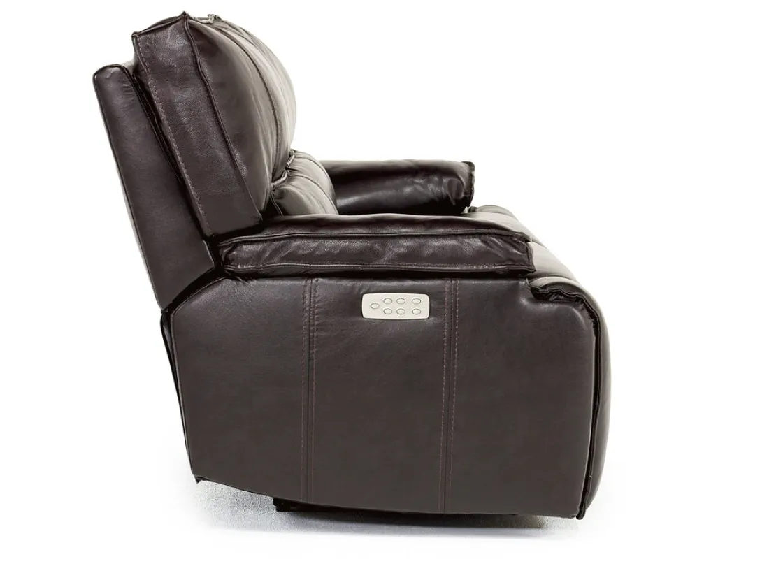 Mor Furniture Sofia 3 Power Sofa In Brown Leather