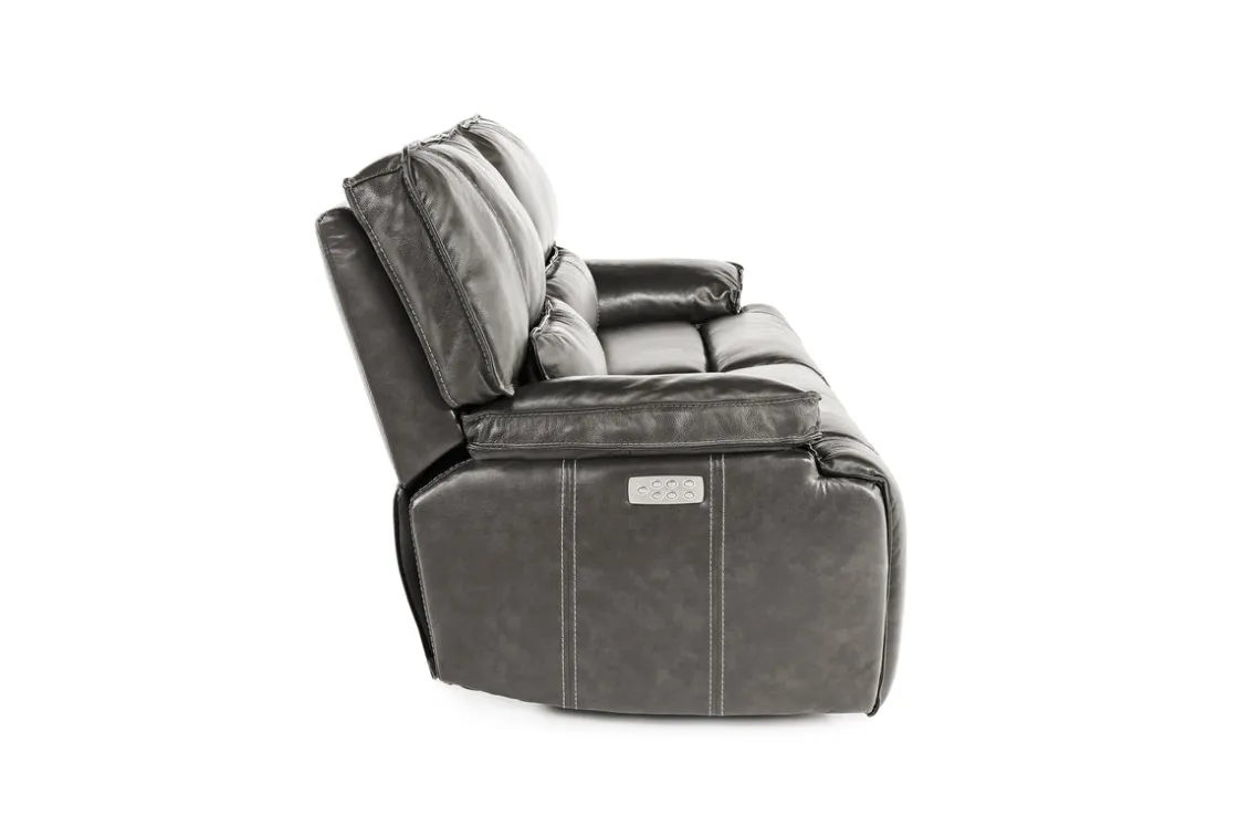Mor Furniture Sofia 3 Power Sofa In Brown Leather