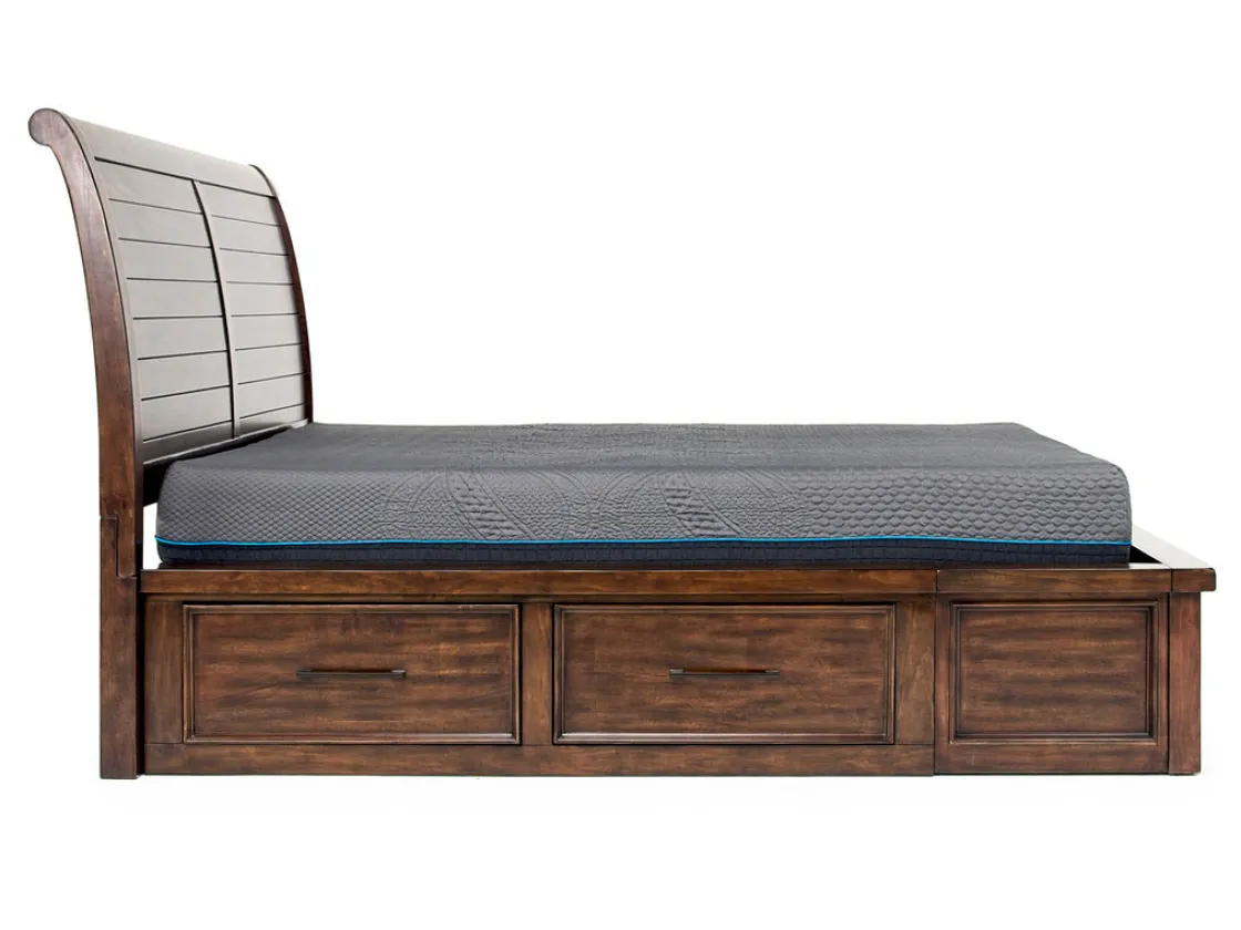 Mor Furniture Sonora Sleigh Bed W/ Storage In Brown, Queen