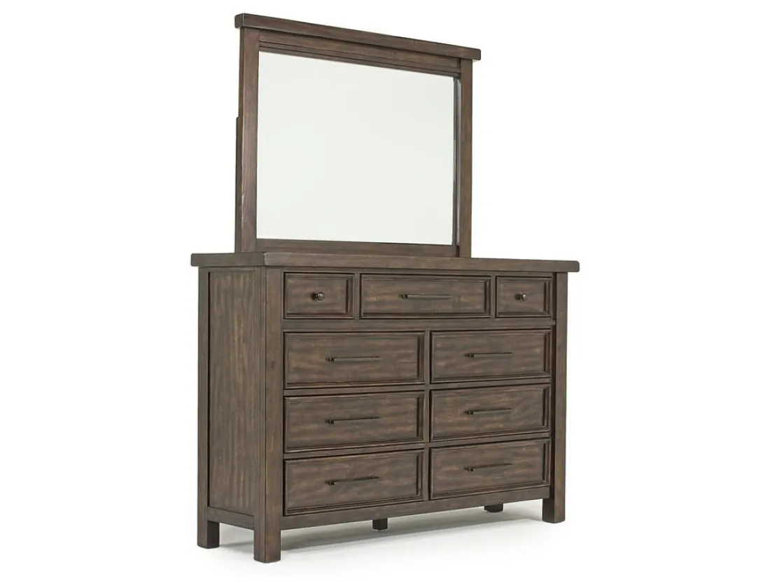Mor Furniture Sonora Sleigh Bed W/ Storage, Dresser, Mirror & Nightstand In Brown, Queen